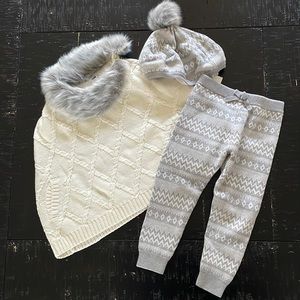 Janie and Jack Winter Poncho set